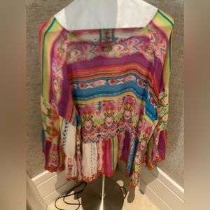 Johnny Was Multi Color Blouse XL - Pre-owned P2P 23, H 24, L 30
